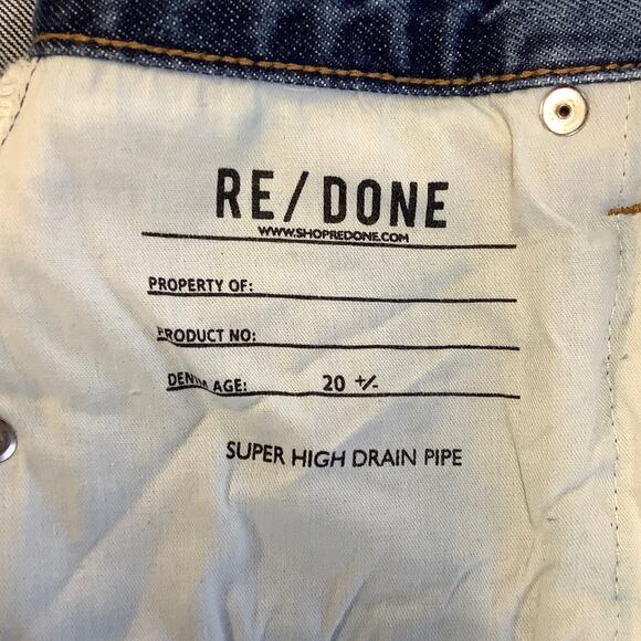 NEW! RE/DONE Super High Drainpipe Size 25 Destroy Wrecking Blue $325 msrp G17-14 - Picture 7 of 9